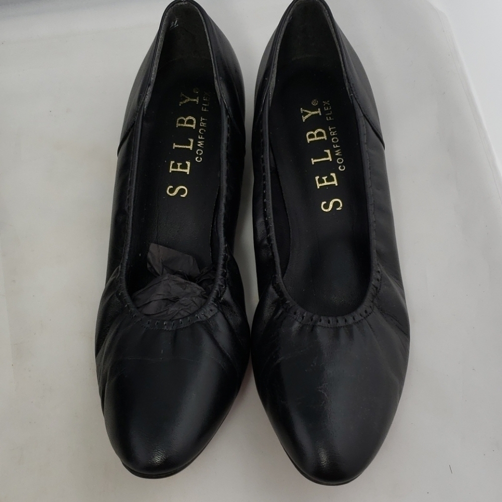 Selby Cloud Black Leather Flats Balletcore 8AA NIB Deadstock - Picture 4 of 16